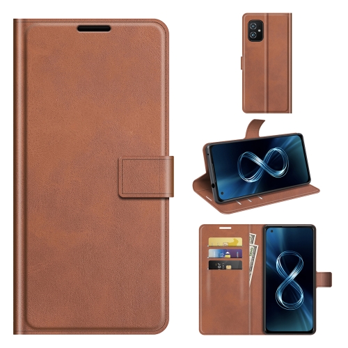 

For ASUS Zenfone 8 ZS590KS Retro Calf Pattern Buckle Horizontal Flip Leather Case with Holder & Card Slots & Wallet(Light Brown)