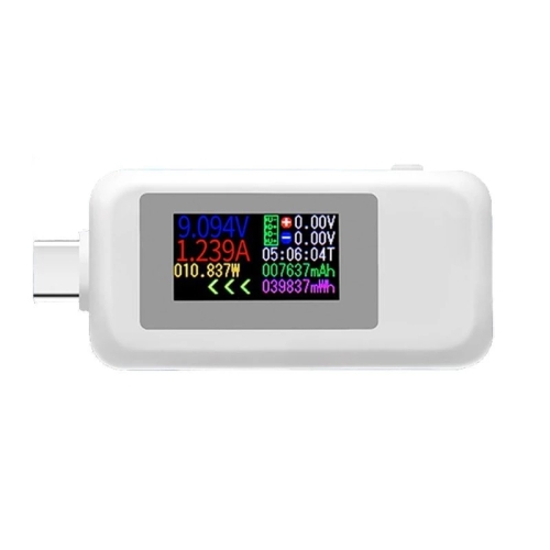

KWS-1902C Color Type C USB Tester Current Voltage Monitor Power Meter Mobile Battery Bank Charger Detector(White)
