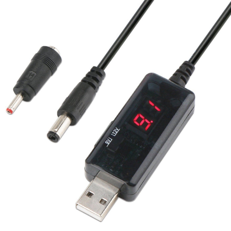 

KWS-912V USB Boost Converter DC 5V to 9V / 12V Converter Cable + 3.5x1.35mm Plug Set