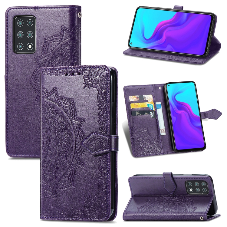 

For Cubot X30 Mandala Flower Embossed Horizontal Flip Leather Case with Holder & Three Card Slots & Wallet & Lanyard(Purple)