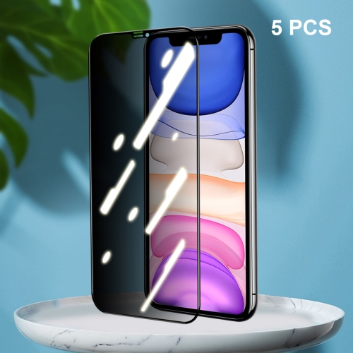 

5 PCS ENKAY Hat-Prince Full Coverage 28 Degree Privacy Screen Protector Anti-spy Tempered Glass Film For iPhone 11 / XR