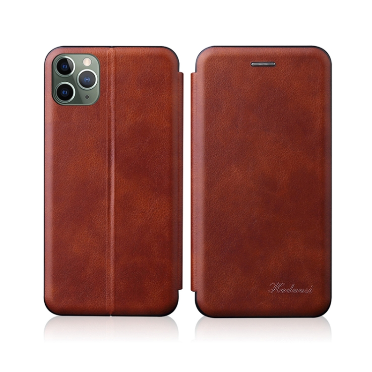

For iPhone 13 Pro Max Integrated Voltage Retro Texture Magnetic TPU+PU Leather Case with Card Slot & Holder(Brown)