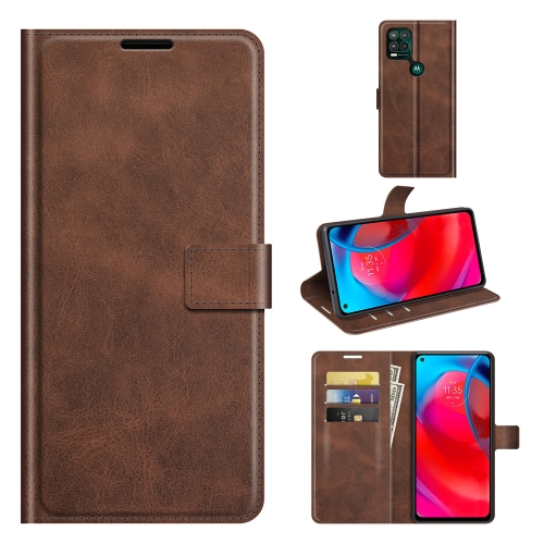 

For Motorola G Stylus 5G Retro Calf Pattern Buckle Card Wallet Left and Right Flip Phone Holster with Bracket Function(Dark Brown)