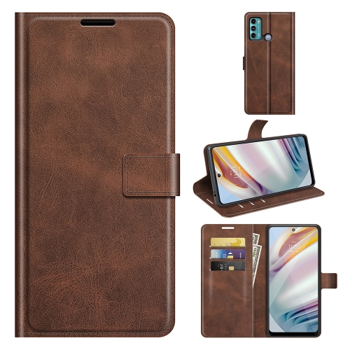 

For Motorola Moto G60 / Moto G40 Fusion Retro Calf Pattern Buckle Card Wallet Left and Right Flip Phone Holster with Bracket Function(Dark Brown)