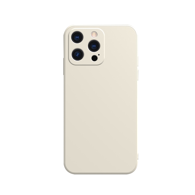 

Solid Color Cube Straight Edge Liquid Silicone Case For iPhone 13 mini(White)