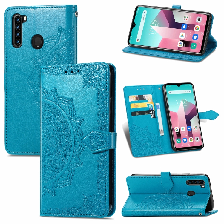 

For Blackview A80 Pro Mandala Flower Embossed Horizontal Flip Leather Case with Holder & Three Card Slots & Wallet & Lanyard(Blue)