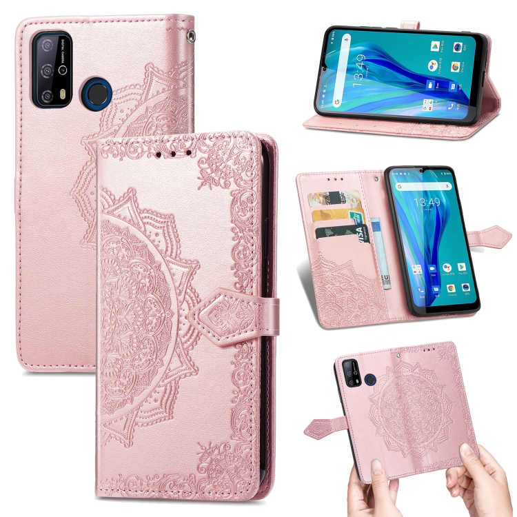 

For Oukitel C23 Pro Mandala Flower Embossed Horizontal Flip Leather Case with Holder & Three Card Slots & Wallet & Lanyard(Rose Gold)