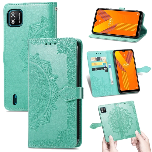 

For Wiko Y62 Mandala Flower Embossed Horizontal Flip Leather Case with Holder & Three Card Slots & Wallet & Lanyard(Green)