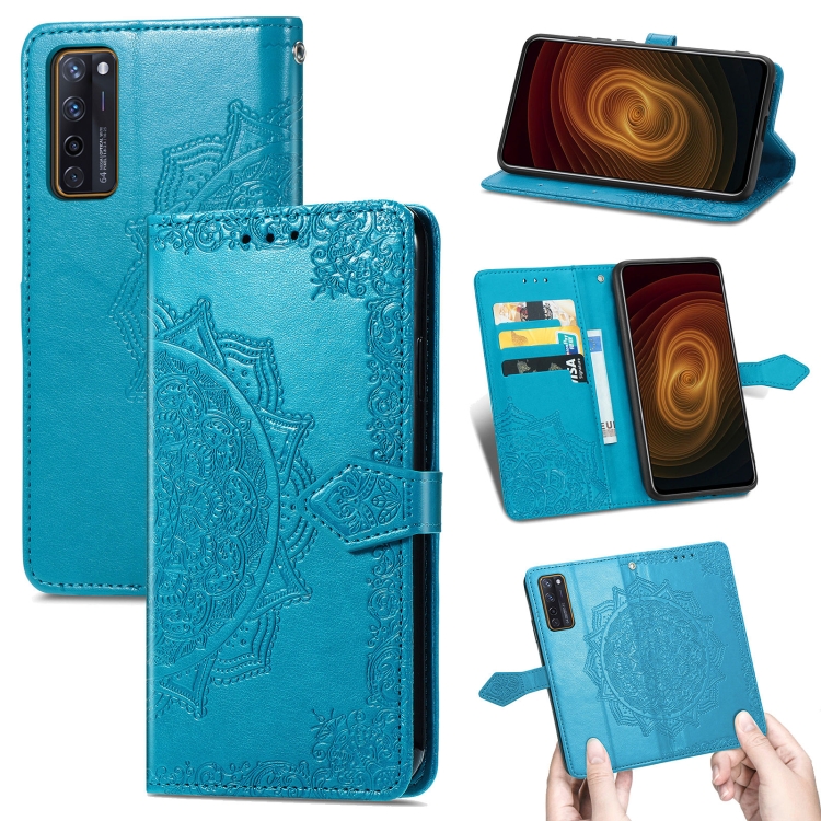For ZTE Axon 20 5G Mandala Flower Embossed Horizontal Flip Leather