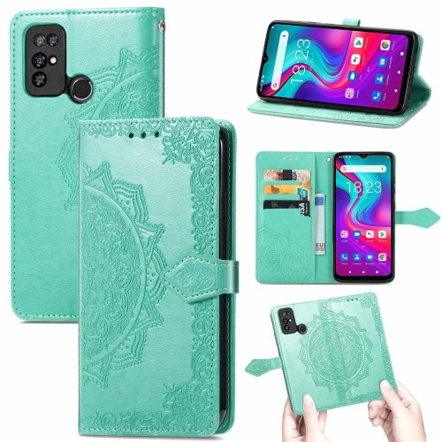 

For Doogee X96 Pro Mandala Flower Embossed Horizontal Flip Leather Case with Holder & Three Card Slots & Wallet & Lanyard(Green)