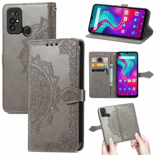 

For Doogee X96 Pro Mandala Flower Embossed Horizontal Flip Leather Case with Holder & Three Card Slots & Wallet & Lanyard(Grey)
