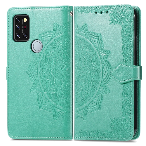 

For UMIDIGI A9 Pro Mandala Flower Embossed Horizontal Flip Leather Case with Holder & Three Card Slots & Wallet & Lanyard(Green)