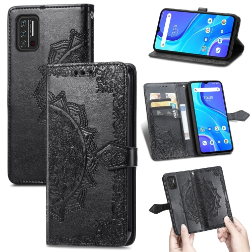 

For UMIDIGI A7S Mandala Flower Embossed Horizontal Flip Leather Case with Holder & Three Card Slots & Wallet & Lanyard(Black)