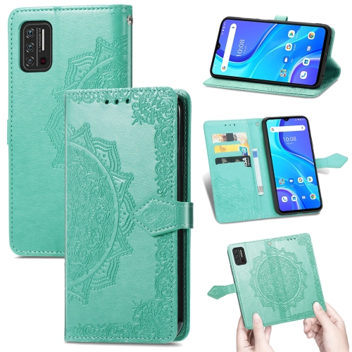 

For UMIDIGI A7S Mandala Flower Embossed Horizontal Flip Leather Case with Holder & Three Card Slots & Wallet & Lanyard(Green)