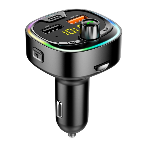 

BT08D FM Transmitter Hands-free Car Kit MP3 Audio Player with QC3.0 + PD18W 5A Auto Fast Charger FM Modulator