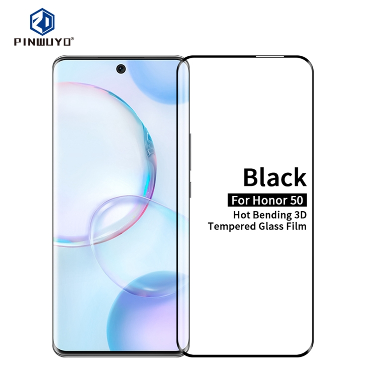 

For Honor 50 PINWUYO 9H 3D Hot Bending Tempered Glass Film(Black)