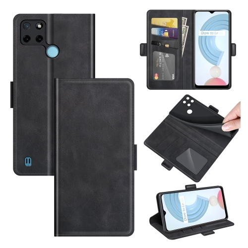 

For OPPO Realme C21Y Dual-side Magnetic Buckle Horizontal Flip Leather Case with Holder & Card Slots & Wallet(Black)