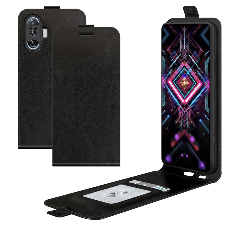 

For Xiaomi Poco F3 GT R64 Texture Single Vertical Flip Leather Protective Case with Card Slots & Photo Frame(Black)
