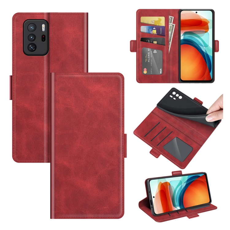

For Xiaomi Poco M3 Pro Dual-side Magnetic Buckle Flip Leather Phone Case(Red)