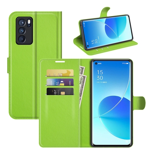 

For OPPO Reno6 Pro 5G Litchi Texture Horizontal Flip Protective Case with Holder & Card Slots & Wallet(Green)