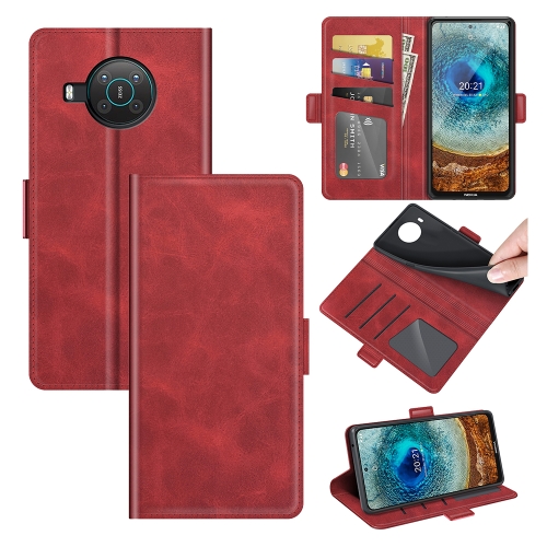 

For Nokia X10/X20 Dual-side Magnetic Buckle Horizontal Flip Leather Case with Holder & Card Slots & Wallet(Red)