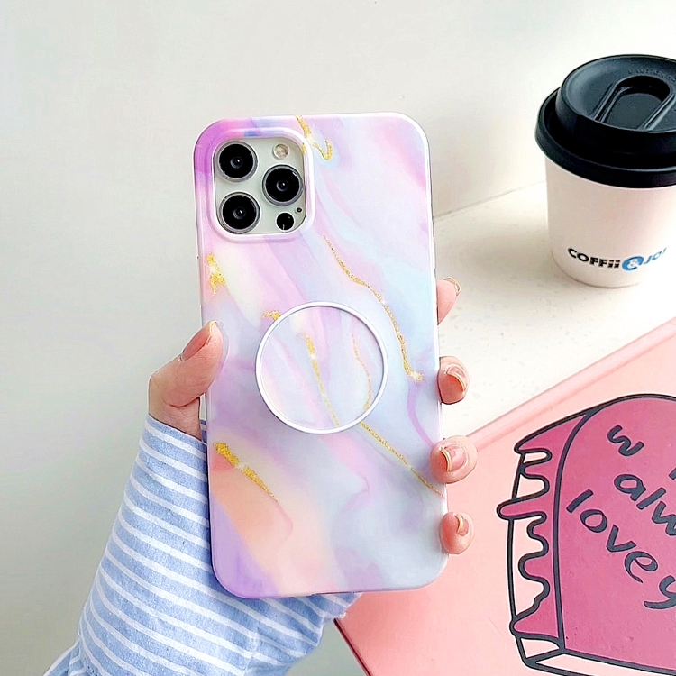 For iPhone 11 Pro Max Thickened TPU Glazed Marble Pattern Case