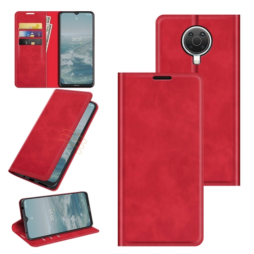 

For Nokia G10/G20 Retro-skin Business Magnetic Suction Leather Case with Holder & Card Slots & Wallet(Red)