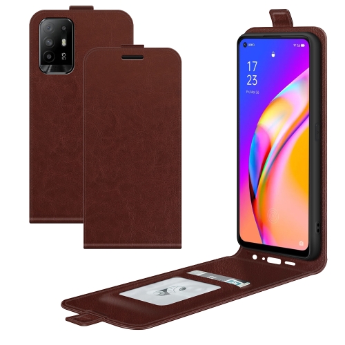 

For OPPO A94 5G / F19 Pro+ 5G / Reno5 Z R64 Texture Single Vertical Flip Leather Protective Case with Card Slots & Photo Frame(Brown)