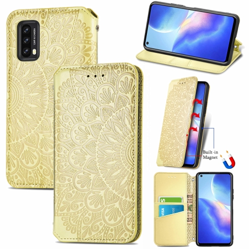 

For Blackview A90 Blooming Mandala Embossed Pattern Magnetic Horizontal Flip Leather Case with Holder & Card Slots & Wallet(Yellow)