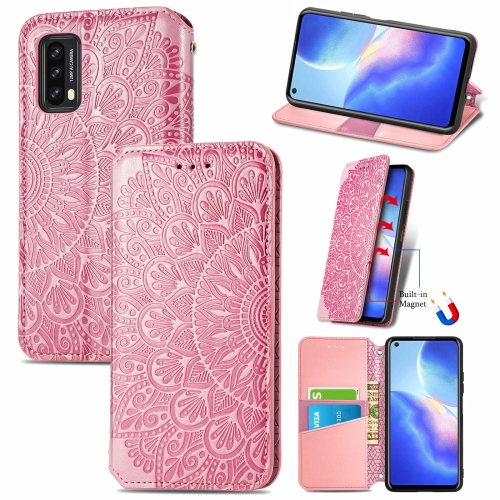 

For Blackview A90 Blooming Mandala Embossed Pattern Magnetic Horizontal Flip Leather Case with Holder & Card Slots & Wallet(Pink)
