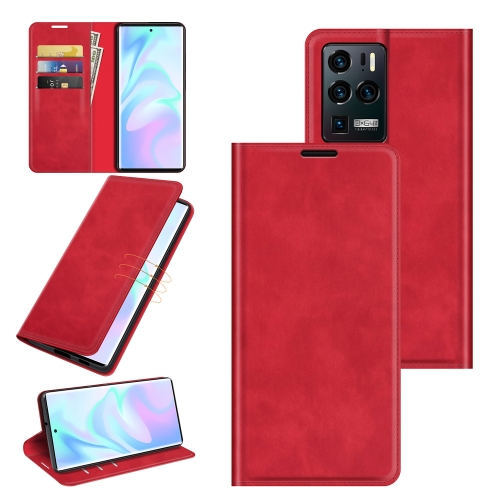 

For ZTE Axon 30 Ultra 5G Ultra Retro-skin Business Magnetic Suction Leather Case with Holder & Card Slots & Wallet(Red)