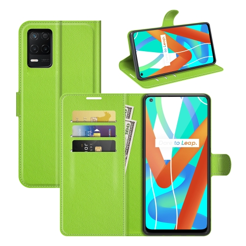 

For OPPO Realme V13 5G / Realme 8 5G / Q3i 5G / Q3 5G Litchi Texture Horizontal Flip Protective Case with Holder & Card Slots & Wallet(Green)