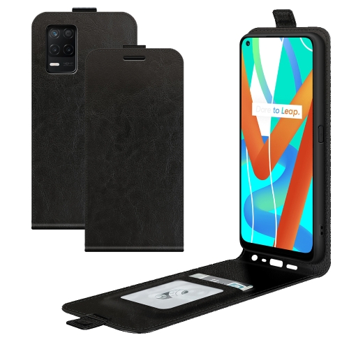 

For OPPO Realme V13 5G / Realme 8 5G / Q3i 5G / Q3 5G R64 Texture Single Vertical Flip Leather Protective Case with Card Slots & Photo Frame(Black)