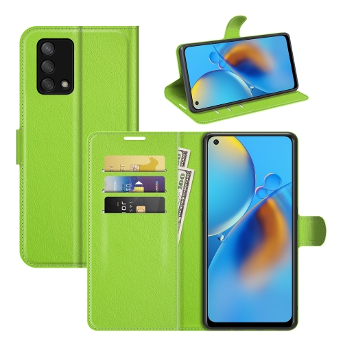 

For OPPO F19 / A74 4G Litchi Texture Horizontal Flip Protective Case with Holder & Card Slots & Wallet(Green)