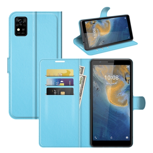 

For ZTE Blade A31 Litchi Texture Horizontal Flip Protective Case with Holder & Card Slots & Wallet(Blue)