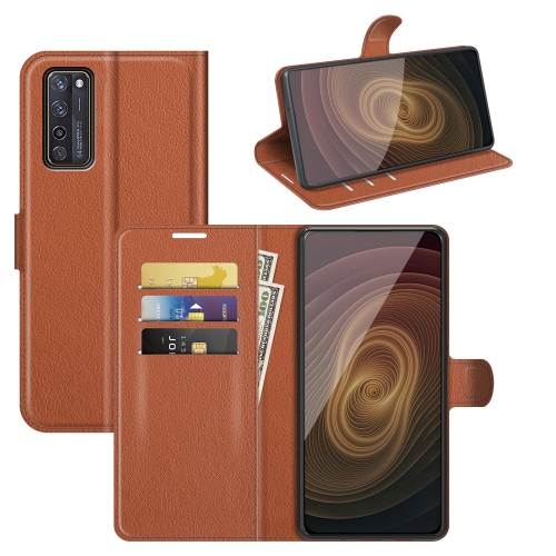 For ZTE Axon 20 5G Litchi Texture Horizontal Flip Protective Case with Holder & Card Slots & Wallet(Brown)