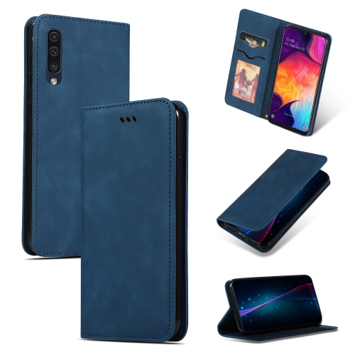 

Retro Skin Feel Business Magnetic Horizontal Flip Leather Case for Galaxy A50/A30S/A505/A50S(Navy Blue)