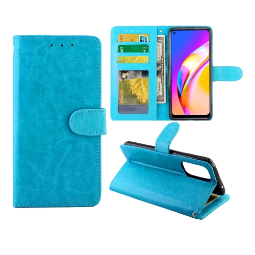 

For OPPO A94 5G/F19 Pro+(5G)/Reno5 Z(5G)/RENO6 Z Crazy Horse Texture Leather Horizontal Flip Protective Case with Holder & Card Slots & Wallet & Photo Frame(baby Blue)