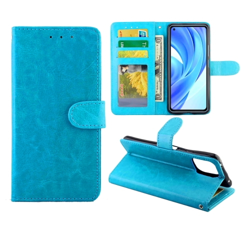 

For Xiaomi Mi 11 Lite (4G/5G) Crazy Horse Texture Leather Horizontal Flip Protective Case with Holder & Card Slots & Wallet & Photo Frame(baby Blue)