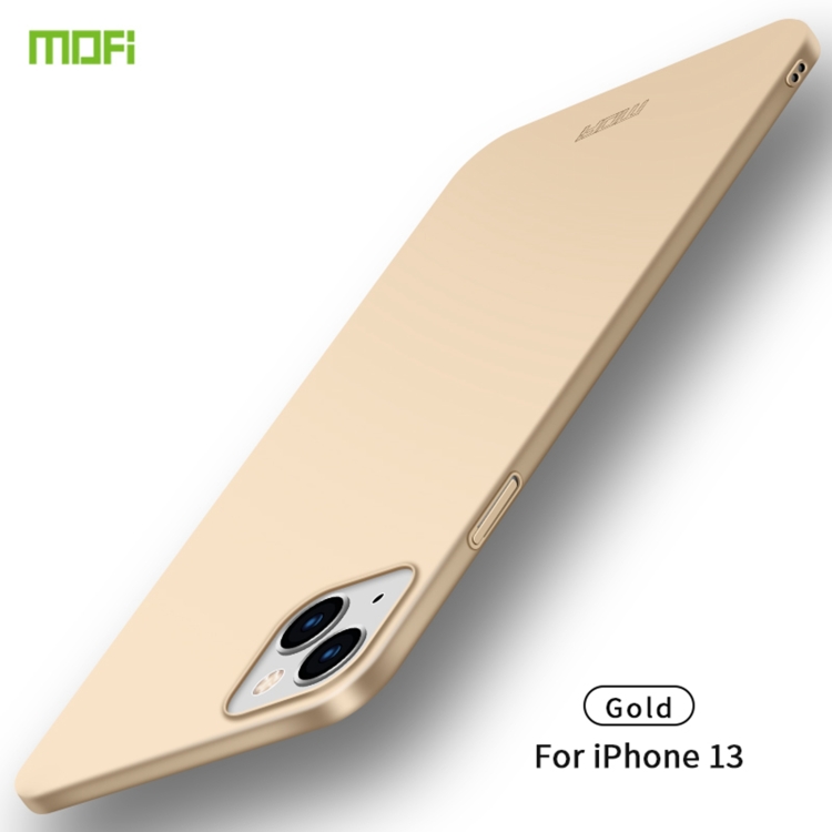 

For iPhone 13 MOFI Frosted PC Ultra-thin Hard Case(Gold)