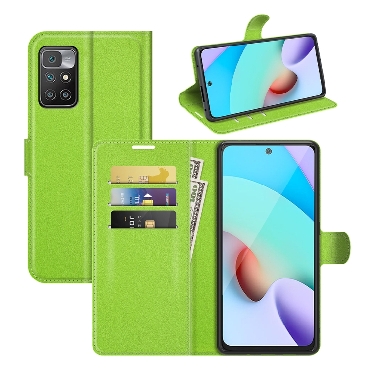 

For Xiaomi Redmi 10 Litchi Texture Horizontal Flip Protective Case with Holder & Card Slots & Wallet(Green)