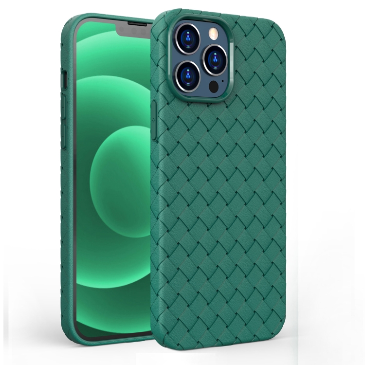 

Full Coverage Woven Shockproof TPU Case For iPhone 13 Pro(Green)