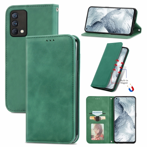 

For OPPO Realme Q3 Pro Carnival / Realme GT Master Retro Skin Feel Business Magnetic Horizontal Flip Leather Case With Holder & Card Slots & Wallet & Photo Frame(Green)