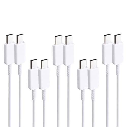 

XJ-69 5 PCS 1m 3A USB-C / Type-C to Type-C TPU Charging Sync Data Cable for Mobile Phone(White)
