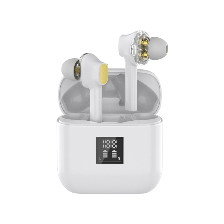 

TWS-07B Bluetooth 5.0 In-Ear Stereo Earbuds Earphone with Digital Display Charging Box(White)