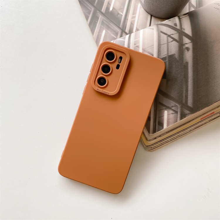 

For Huawei P30 Pro Straight Side Liquid Silicone Phone Case(Brown)