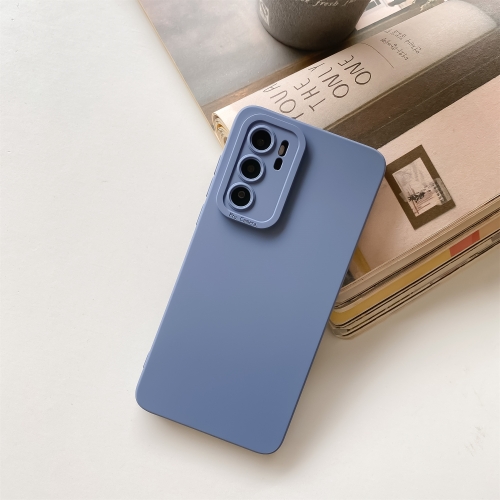 

For Huawei P30 Straight Side Liquid Silicone Phone Case(Blue)