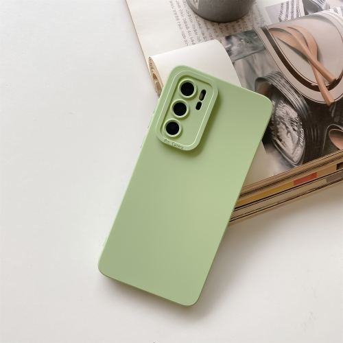 

For vivo X70 Pro Straight-Edge Solid Color Liquid Silicone Shockproof Full Coverage Protective Case(Light Green)