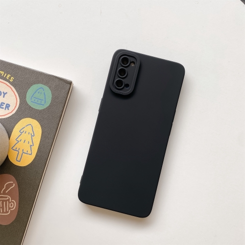 

For OPPO Reno5 Pro 5G Straight Side Liquid Silicone Phone Case(Black)