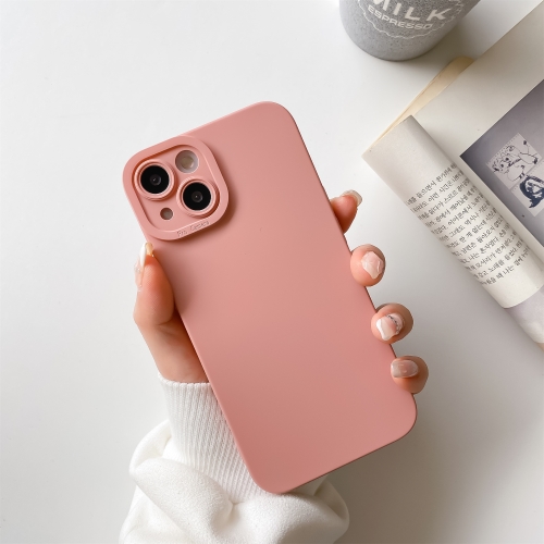 

Straight Side Liquid Silicone Phone Case For iPhone 13 Pro(Pink)